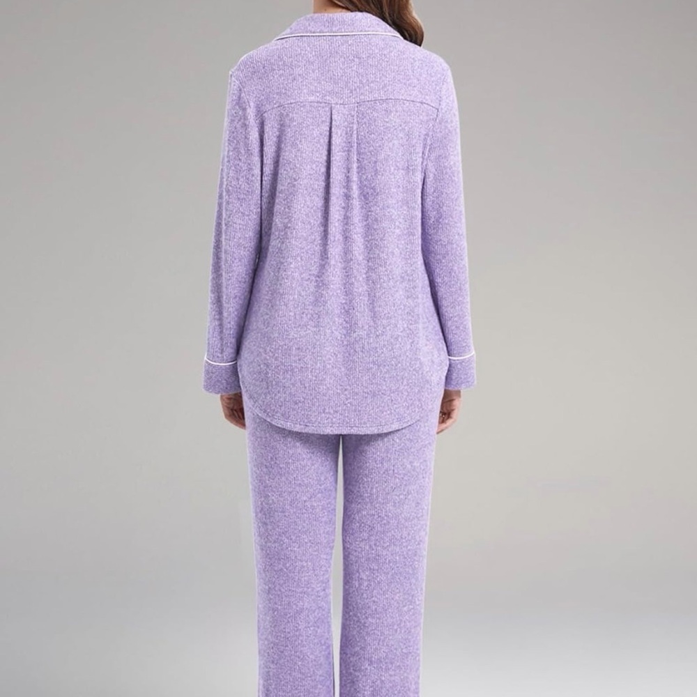 Plush Lavender Knit Lounge Pajama Pants - Women Intimates & Sleepwear - Picture 3 of 4